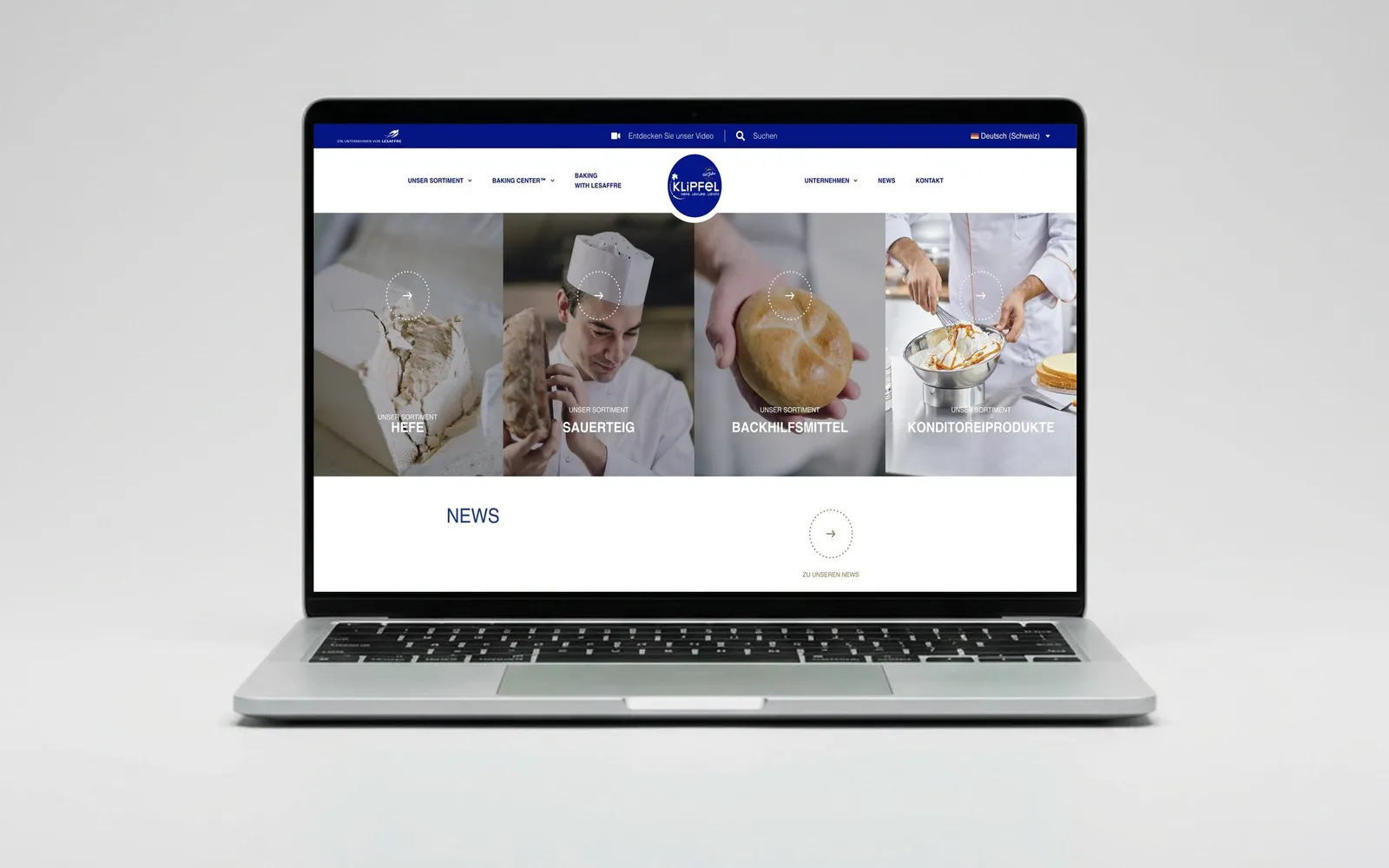 Nouveau site klipfel.ch sur ordinateur portable