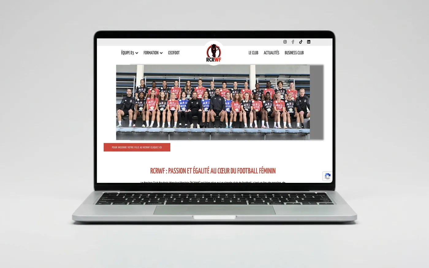 RCRWF, football féminin à Roubaix, projet réalisé par OVM Communication