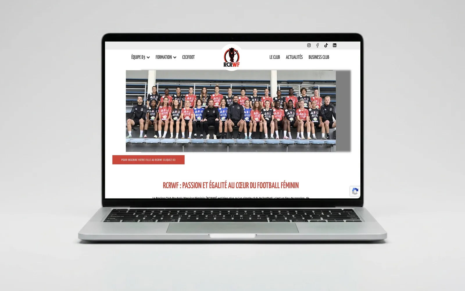 RCRWF, football féminin à Roubaix, projet réalisé par OVM Communication