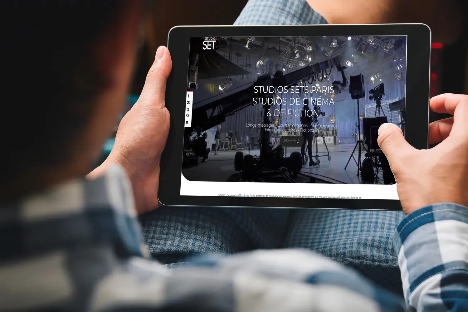 Site des Studios Sets Paris sur tablette
