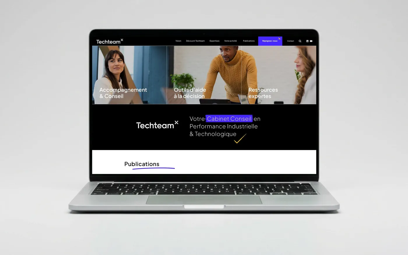 Nouveau site de TECHTEAM sur ordinateur portable